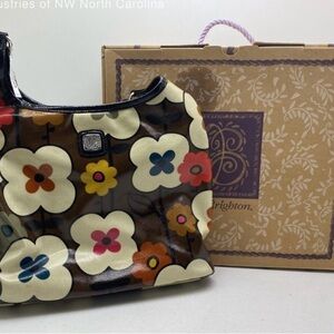 Brighton Floral Shoulder Bag - Cream, Brown, Black